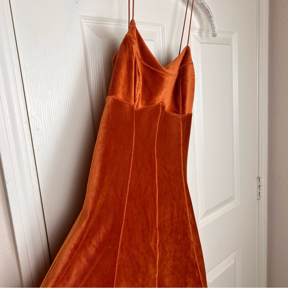 Burnt Orange Mini Dress - Picture 3 of 10
